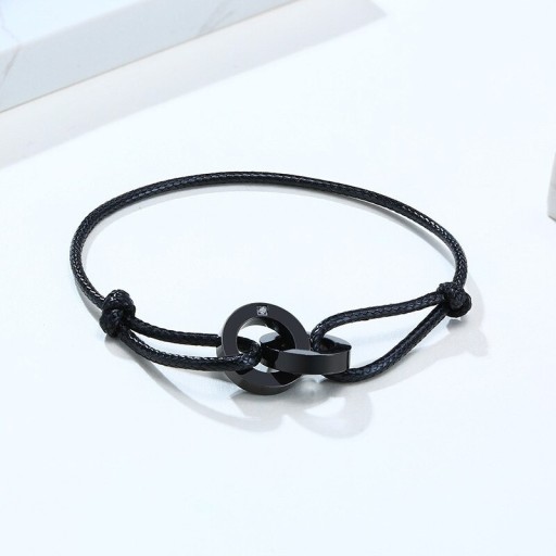 Bracciale in corda anelli uniti H487