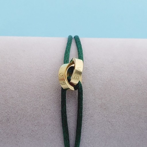 Bracciale in corda con cerchi uniti