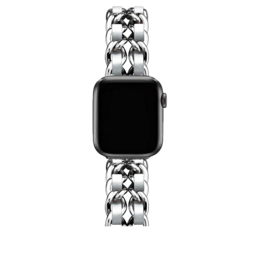 Bracciale in metallo argento per Apple Watch da 38 mm 40 mm 41 mm compatibile con Series 1 2 3 4 5 6 7 8 9 SE Bracciale in acciaio elegante