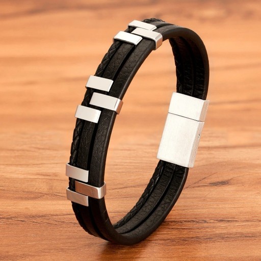 Bracciale in pelle da uomo H338