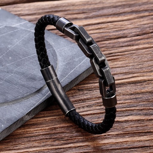 Bracciale in pelle da uomo H389