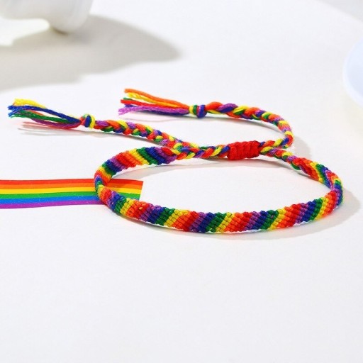 Bracciale intrecciato arcobaleno