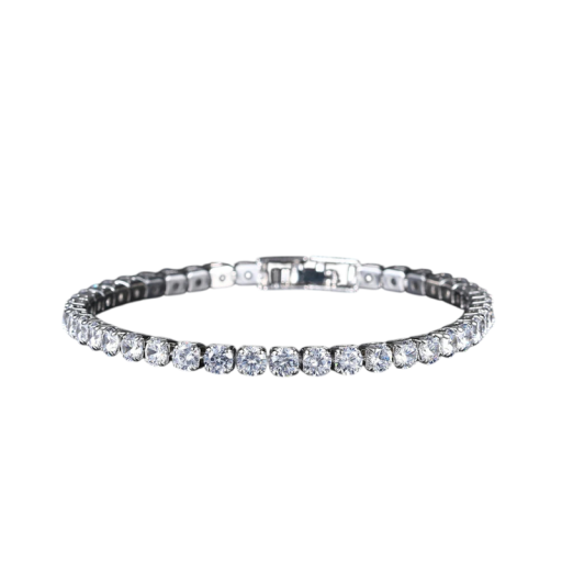 Bracciale maschile in cristallo 18 cm 4 mm Zircone cubico Design elegante Accessorio alla moda per uomini Materiale di alta qualità Fabbricazione