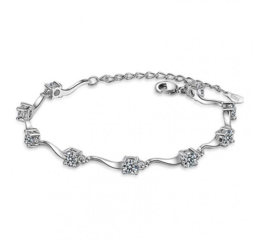 Bracciale ondulato da donna con pietre