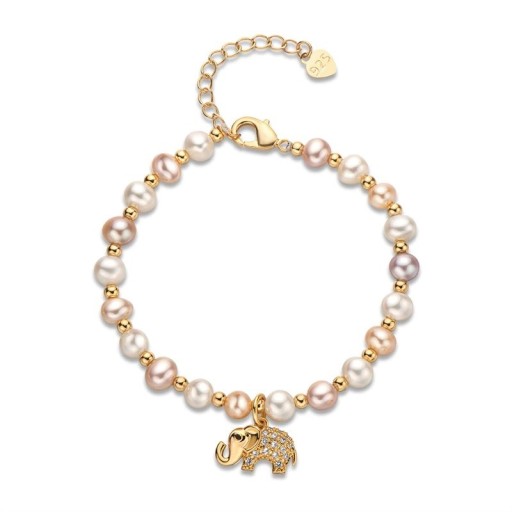 Bracciale perle da donna con elefante