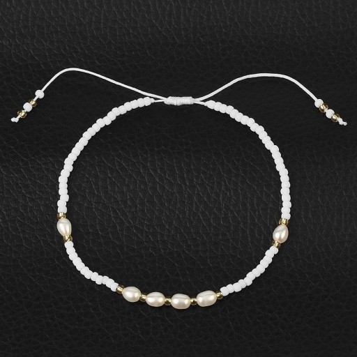 Bracciale regolabile da donna con perle