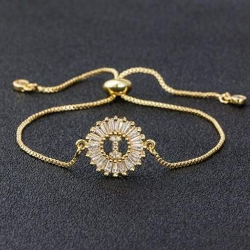 Bracelet ajustable pour femme avec lettre