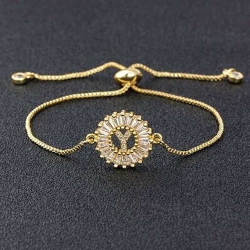 Bracelet ajustable pour femme avec lettre