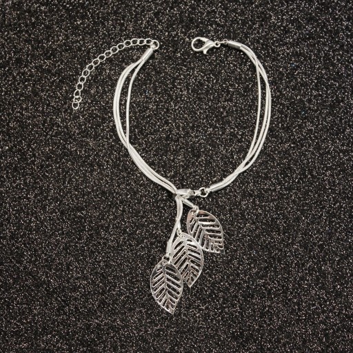 Bracelet ajustable pour femmes avec des feuilles
