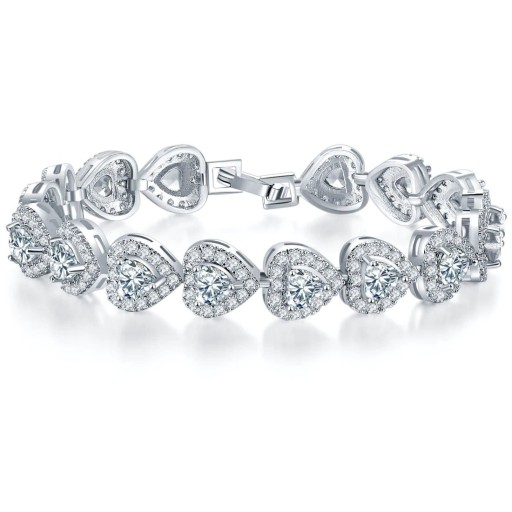 Bracelet cœur pour femmes avec pierres