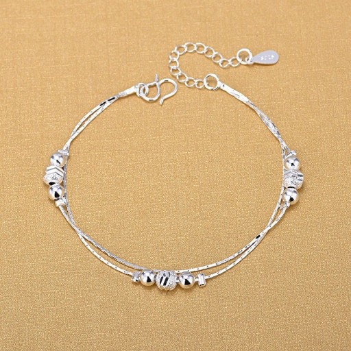 Bracelet double pour femme avec perles
