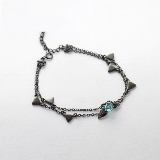 Bracelet double pour femme avec rose