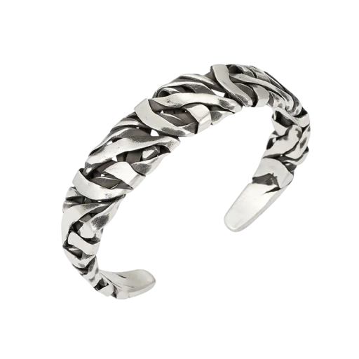 Bracelet en argent pour homme en alliage métallique plaqué argent Design moderne pour hommes Matériau de qualité pour un usage quotidien