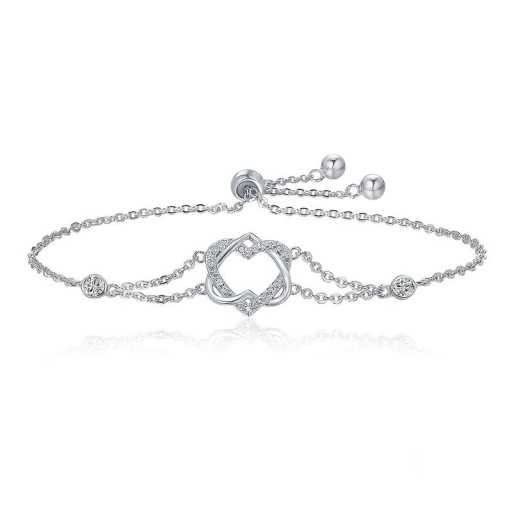 Bracelet en chaîne pour femmes cœurs entrelacés