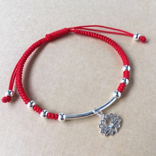 Bracelet en cordon pour femme lotus