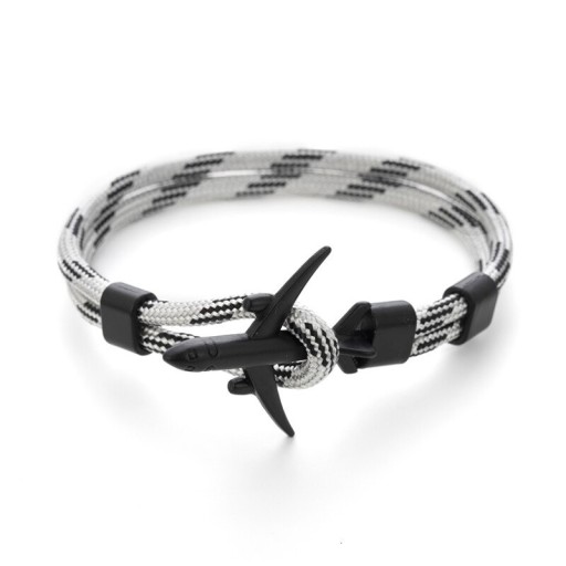 Bracelet en cordon pour homme avec avion