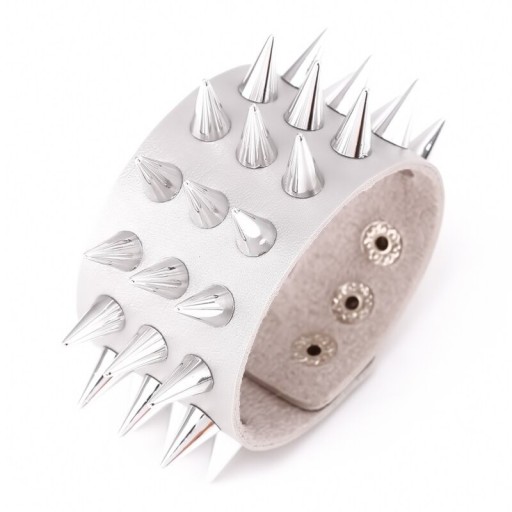 Bracelet en cuir pour homme avec pointes H331