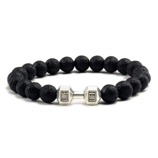 Bracelet en perles avec haltère