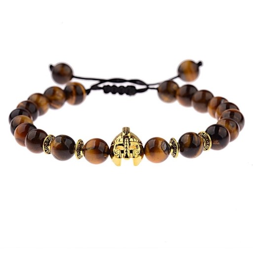 Bracelet en perles pour homme avec casque
