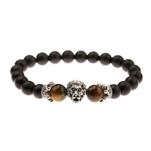 Bracelet en perles pour homme lion