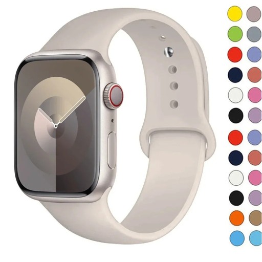 Bracelet en silicone pour Apple Watch Series 9 8 7 6 5 4 3 SE Ultra 2 38 mm - 40 mm - 41 mm M-L Étanche, bracelet en caoutchouc souple pour un port confortable toute la journée