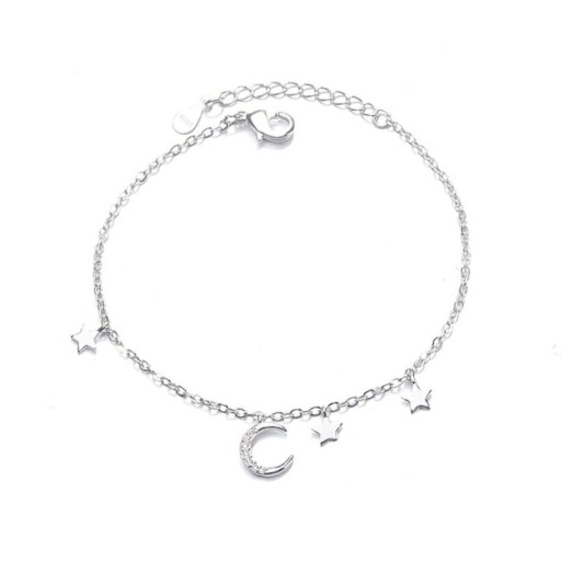 Bracelet Femme Lune avec Étoiles