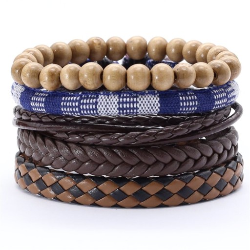 Bracelet multiple pour homme 5 pièces