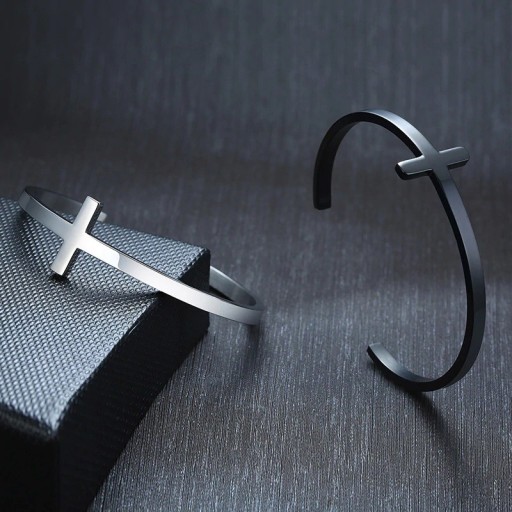 Bracelet ouvert croix