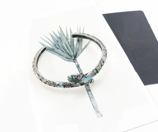 Bracelet ouvert femme serpent H413