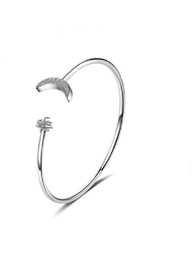 Bracelet ouvert pour femme avec lune