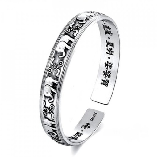 Bracelet ouvert pour femmes avec des éléphants