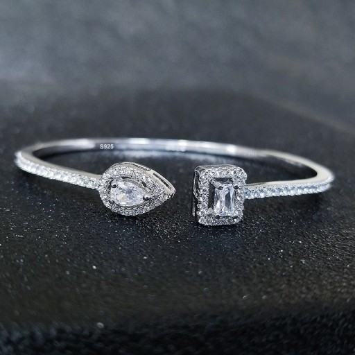 Bracelet ouvert scintillant pour femmes