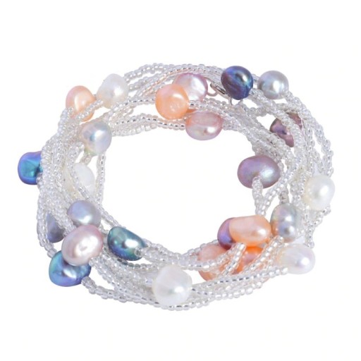 Bracelet perlé femme multi-couches