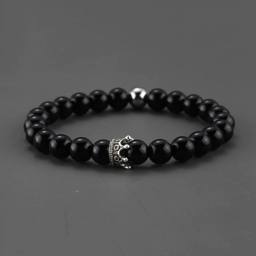 Bracelet perlé pour femme avec couronne