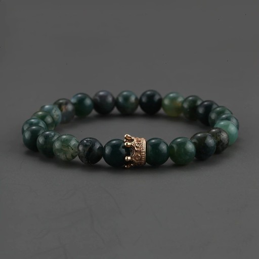 Bracelet perlé pour femme avec couronne