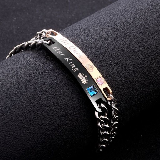 Bracelets en chaîne pour couples 2 pcs