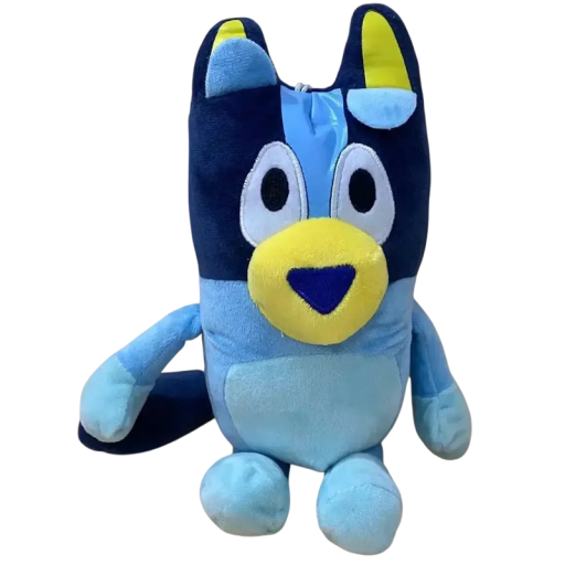 Brácha cão de peluche 28 cm Personagem infantil da série animada Bluey Brinquedo macio com alça Amigo de aconchego para viagens