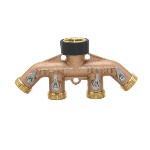 Brass Four-Way Tap Splitter