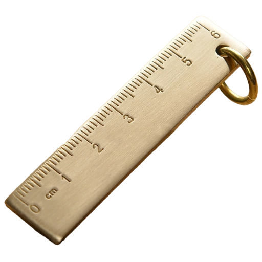 Brass Ruler for Students, 6 cm Metal Drawing Ruler, Retro School Ruler