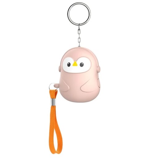 Breloc cu lanternă și alarmă sonoră de 130 dB în formă de pinguin H8 cu LED, dimensiuni 60 x 50 x 26 mm, material ABS pentru siguranța personală