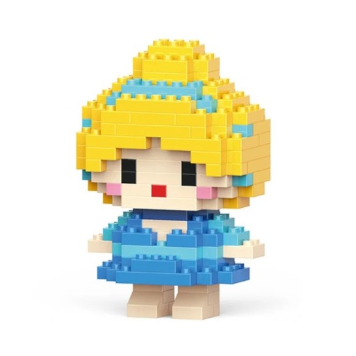 Bricolage pour enfants Cendrillon 4,6 x 3,4 x 7,2 cm 162 pièces Modèle en briques Jouet créatif pour filles Personnage de conte de fées Cadeau Décoration de chambre