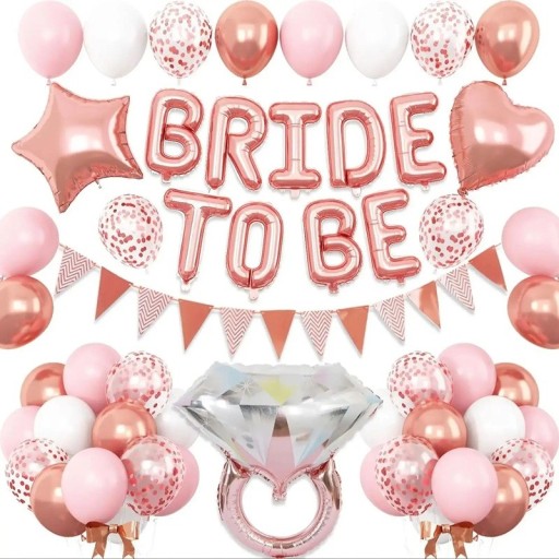 Bride to Be Lufiszett Rózsaszín dekoráció a leánybúcsúra Gyűrűs parti dekoráció