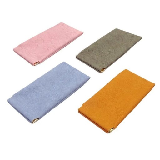 Brillenetui 18 x 8,5 cm Automatischer Verschluss Blaues Softcase mit Vlies Innenseite Federmechanismus