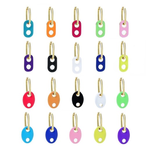 Brincos circulares femininos com pendente G1385