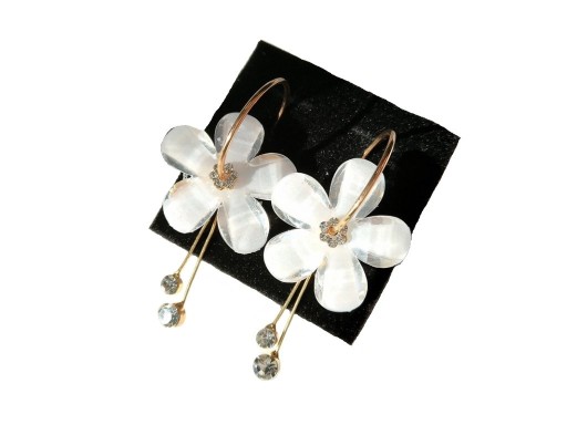 Brincos de argola com flor