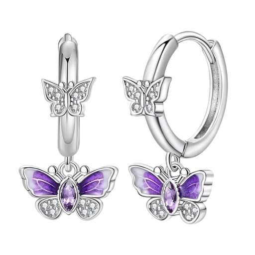 Brincos de borboleta em prata esterlina 925 para mulheres Liberdade, transformação e beleza joias de moda presentes de aniversário com motivo natural