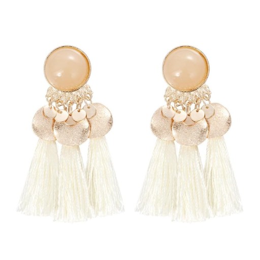 Brincos de pendurar femininos com franjas G597