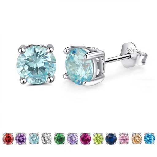 Brincos de pressão femininos com pedra R88