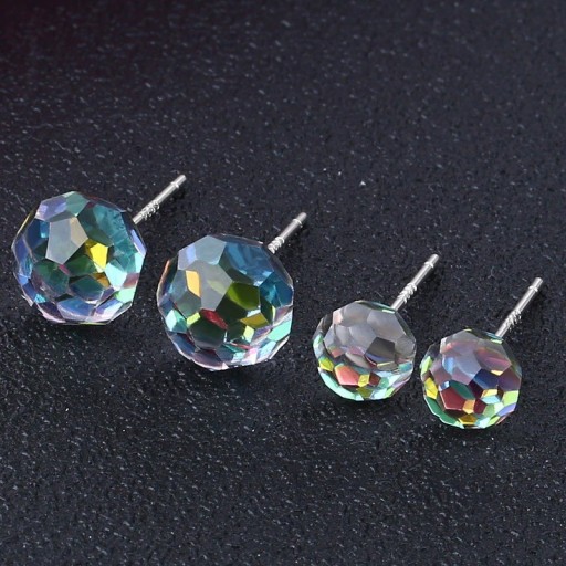 Brincos de pressão para senhora com cristal