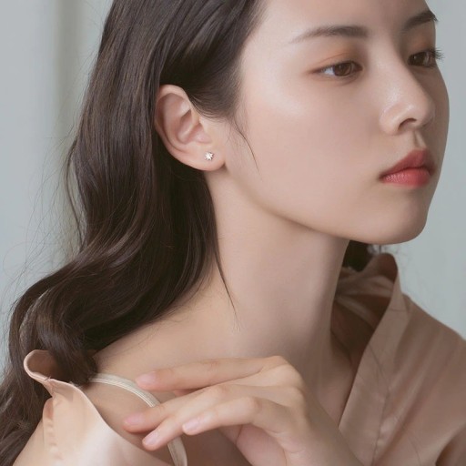 Brincos de pressão para senhora com zircónias G875